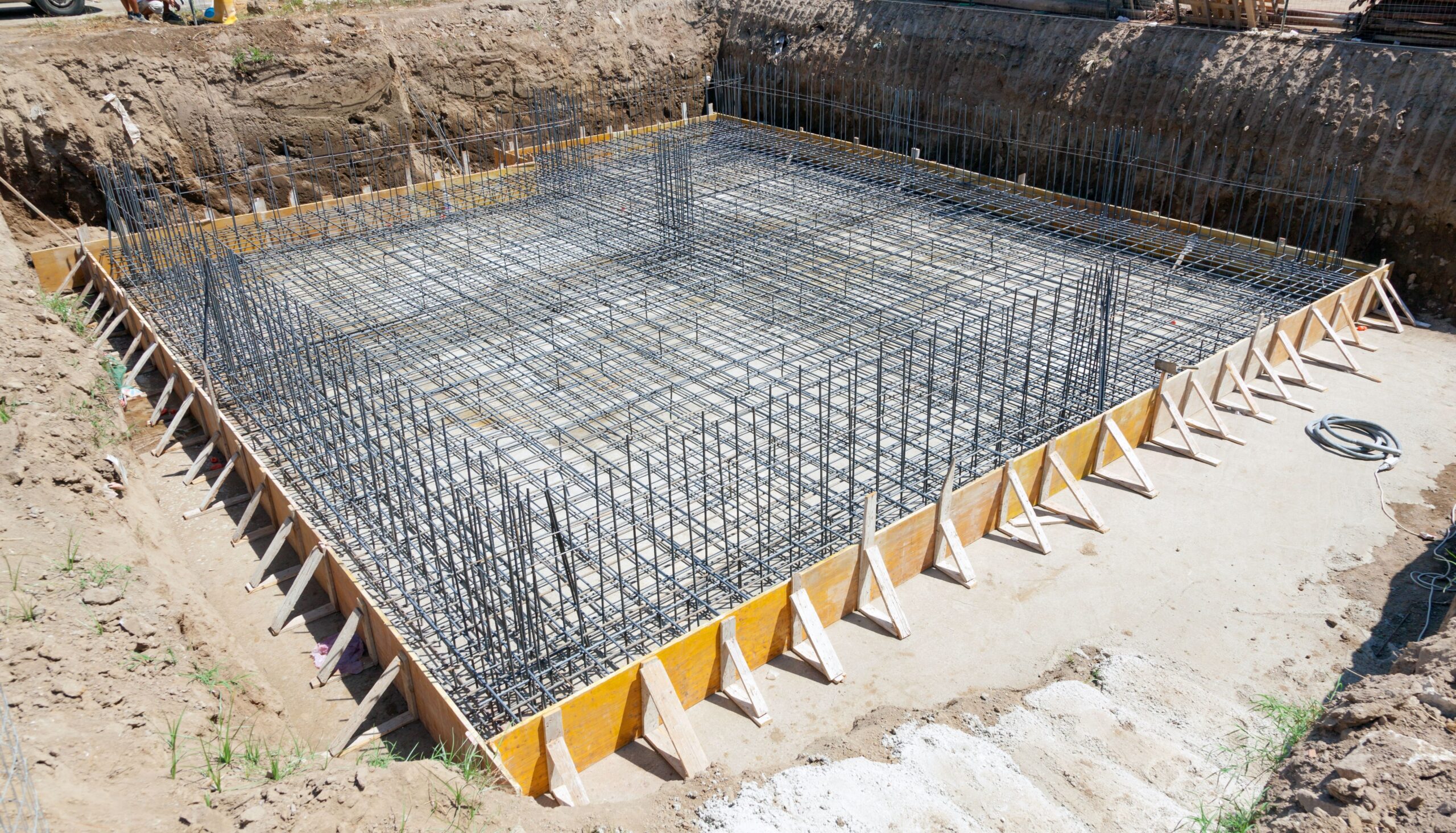 Building a home foundation.