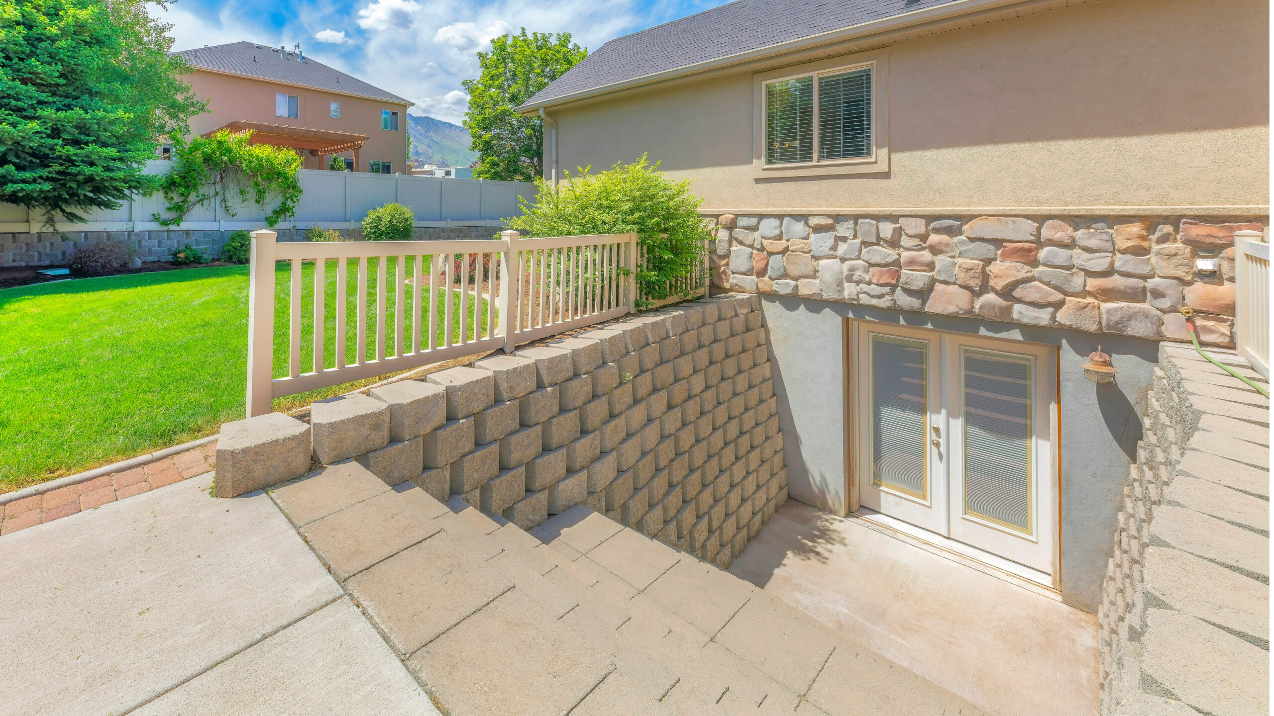Basement doors offer easy access to the outside. 
