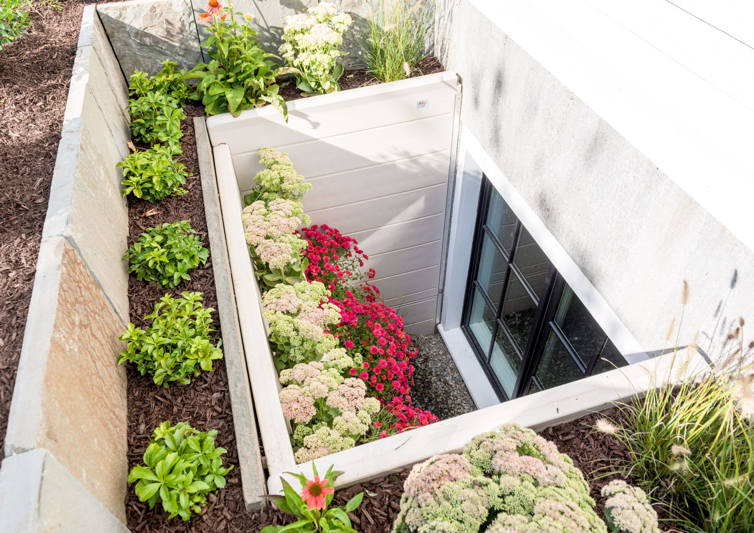 Basement windows provide natural light but also emergency exit. 